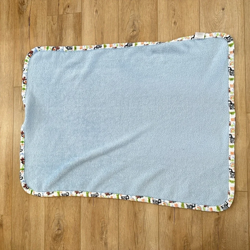 Le Bebe Favorite Baby Lovey‎ Blanket Blue Zebra Giraffe Jungle Zoo Animal